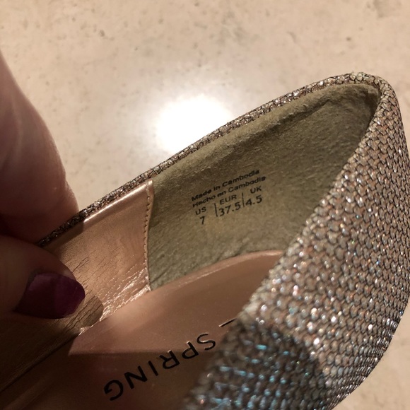 Gold Glitter Platform Heels - Picture 5 of 8